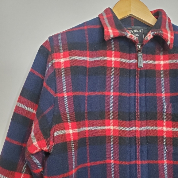 Thunder Cotton Navy and Red Plaid Barn Jacket - Picture 3 of 6